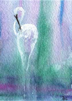 "Snowy Egret" by Beverly Larson, Oregon WI - Watercolor - SOLD
